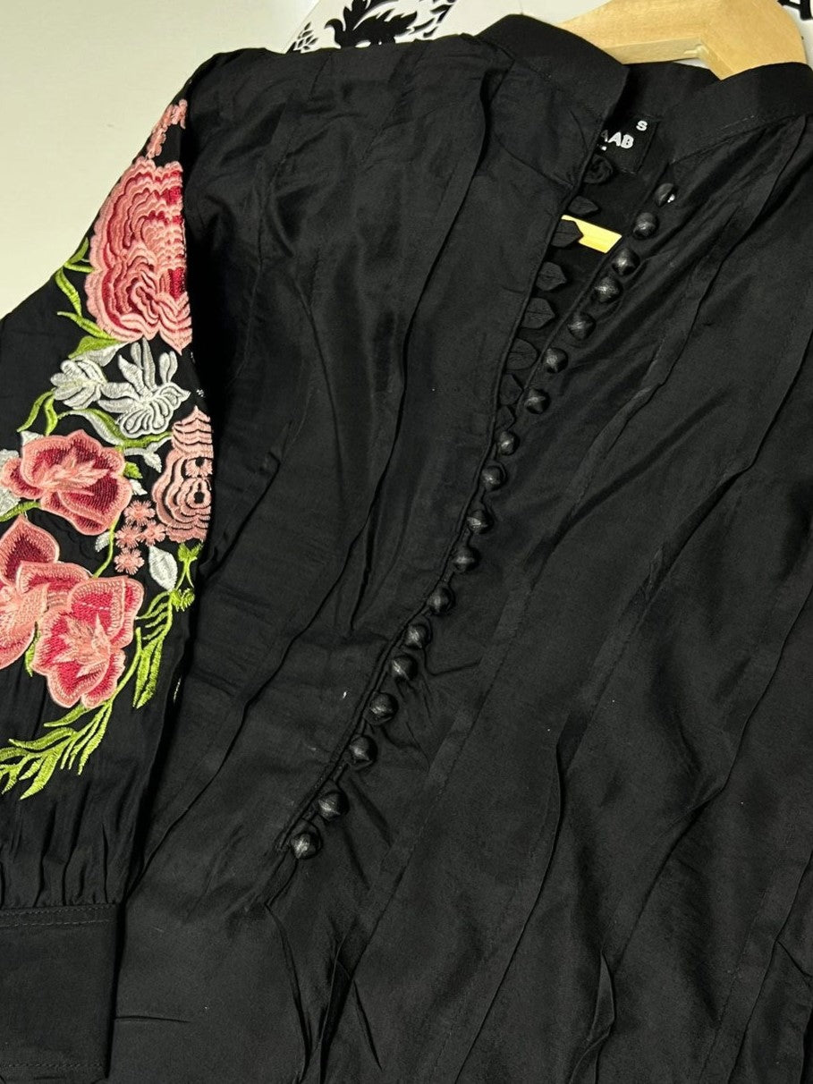 Flower Embroidery 2-Piece Stitched Dress