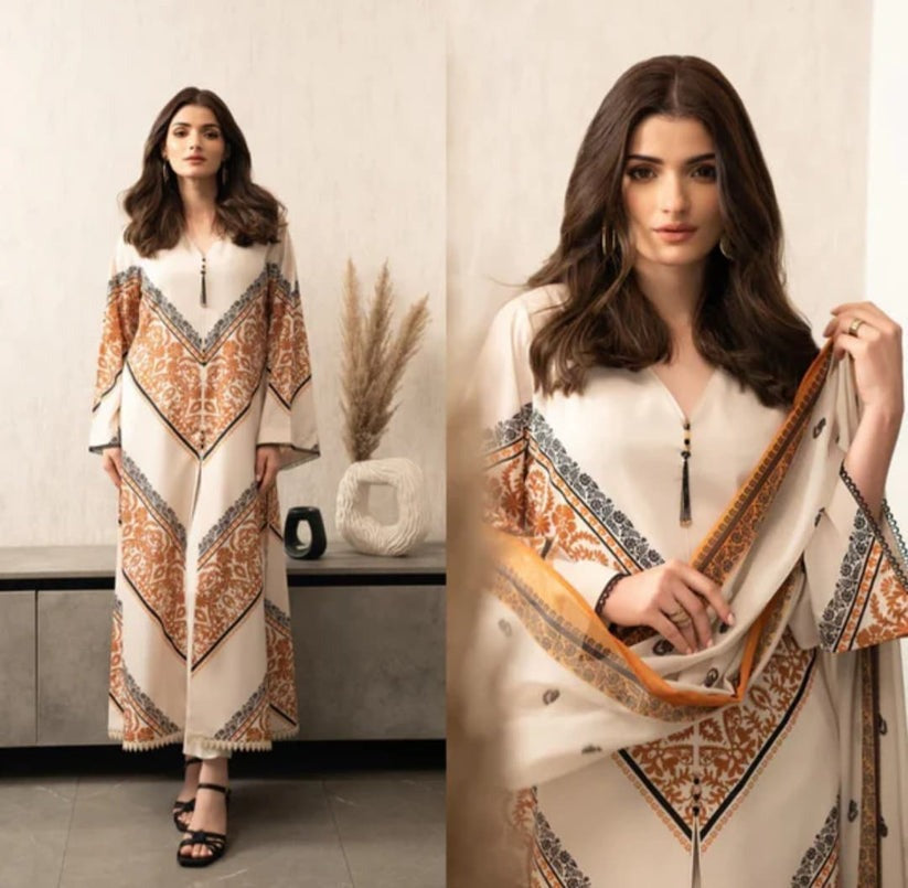 Feroza Front Cut Long 3-Piece Suit