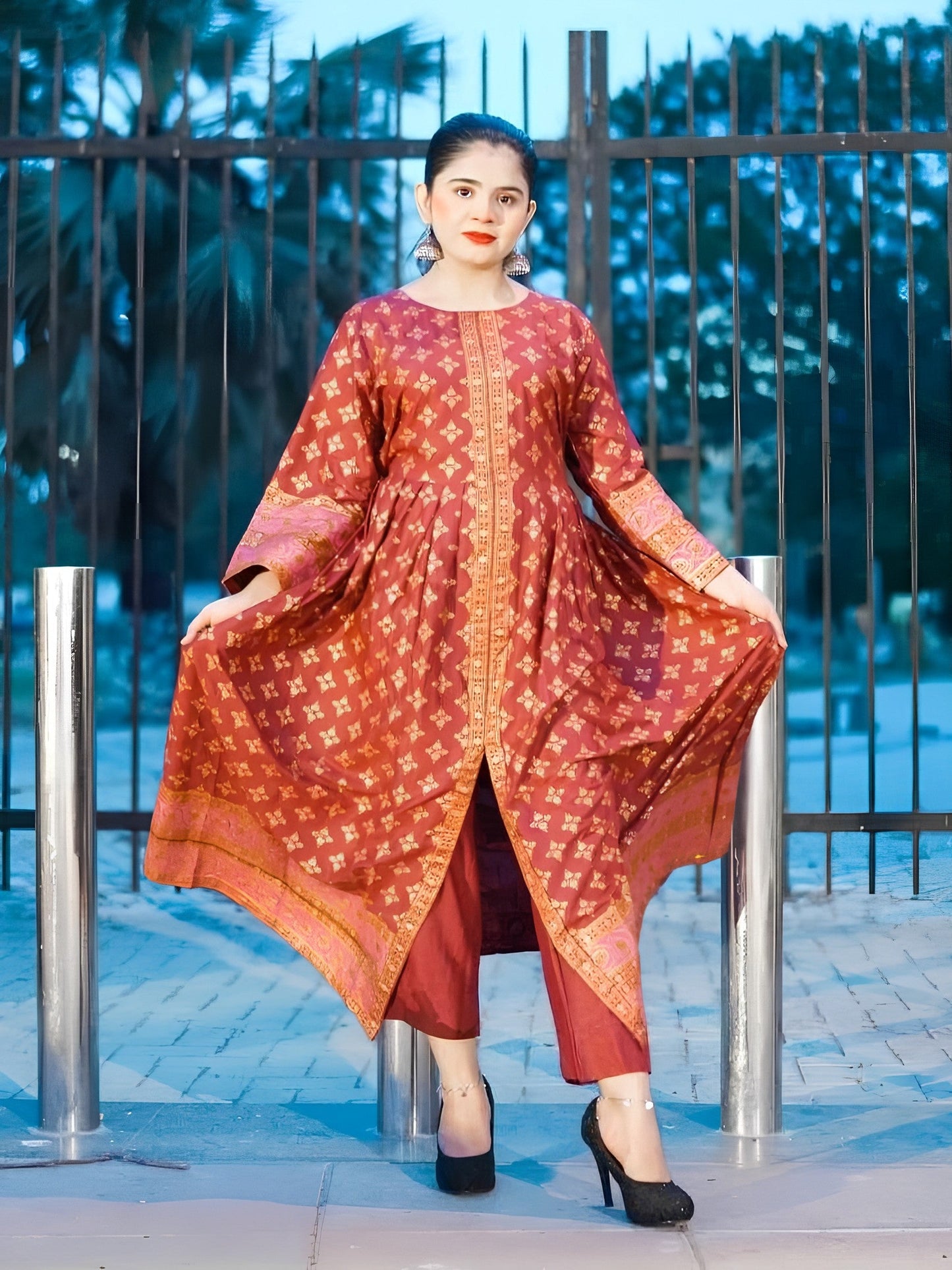 Printed Cotton Lawn Maxi – 2 Piece Summer Set